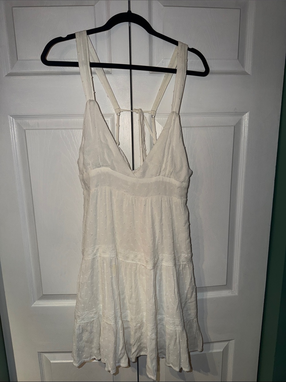 Francesca's Collections White Swiss Dot Mini Dress